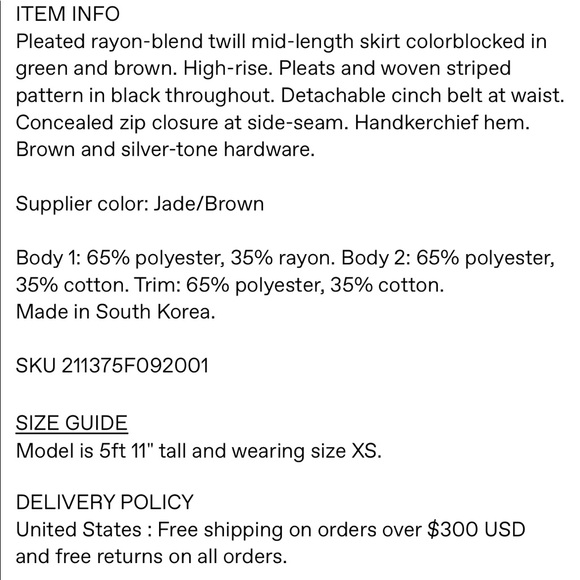 Anderson Bell Pleats Skirt - Picture 6 of 6